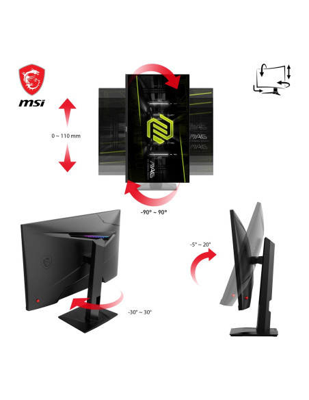 Msi Mag 274Qrfde Qd E2 Monitor Komputerowy 68,6 Cm (27") 2560 X 1440 Px Wide Quad Hd Lcd Czarny