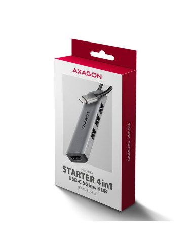Axagon Hmc-H3A Stacja Dokująca Przewodowa Usb 3.2 Gen 1 (3.1 Gen 1) Type-C Srebrny