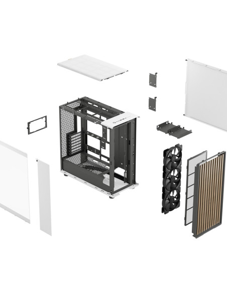 Przezroczysta Obudowa Fractal Design North Xl Rc Chalk Tg, Midi-Tower, Atx, Szkło Hartowane - Białe
