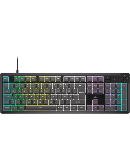 Klawiatura Do Gier Corsair Gaming K55 Core Rgb, Pełnowymiarowa (100%), Gumowa Kopułka - Szara, Iso (De)