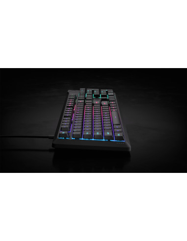 Klawiatura Do Gier Corsair Gaming K55 Core Rgb, Pełnowymiarowa (100%), Gumowa Kopułka - Szara, Iso (De)
