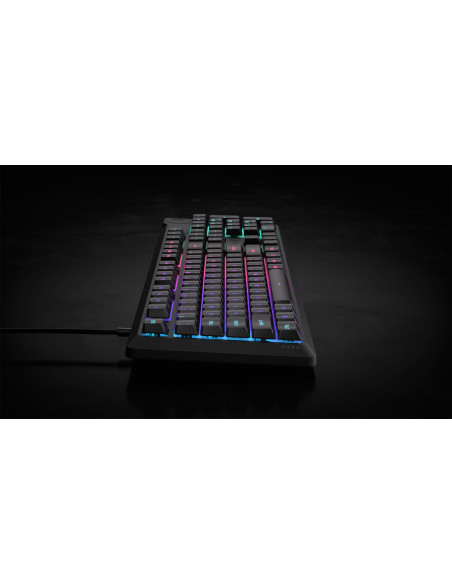 Klawiatura Do Gier Corsair Gaming K55 Core Rgb, Pełnowymiarowa (100%), Gumowa Kopułka - Szara, Iso (De)