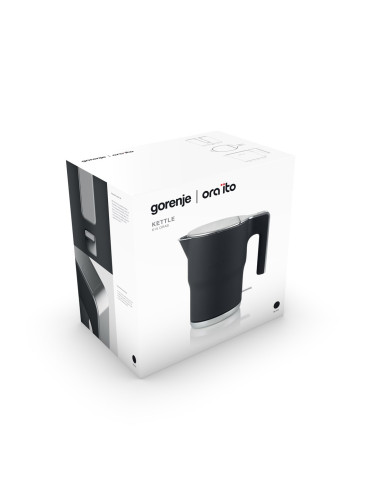 Czajnik Elektryczny Gorenje K15Orab, 2400 W, 1.5 L, Stal Nierdzewna, Czarny, Obracana Podstawa 360°