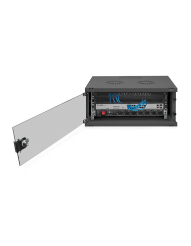 Szafa Sieciowa Wisząca 19" 4U, Soho 241 X 540 X 400 Mm, Drzwi Szyba, Czarny, Niezłożona, 60Kg