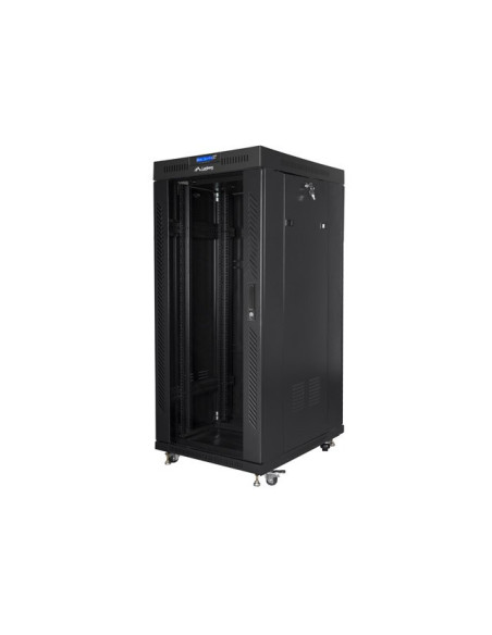 Lanberg Szafa Stojąca Rack 19" 27U 600X800 Drzwi Szklane Lcd Czarna Ff01-6827-12Bl (Flat Pack)
