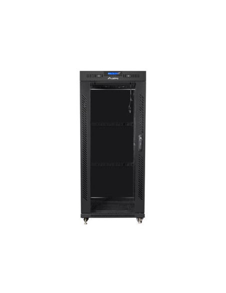 Lanberg Szafa Stojąca Rack 19" 27U 600X800 Drzwi Szklane Lcd Czarna Ff01-6827-12Bl (Flat Pack)