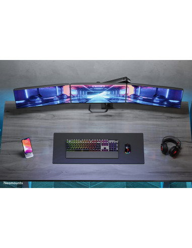 Neomounts Nm-D775Dx3Black Uchwyt / Stojak Do Monitorów 68,6 Cm (27") Biurko Czarny