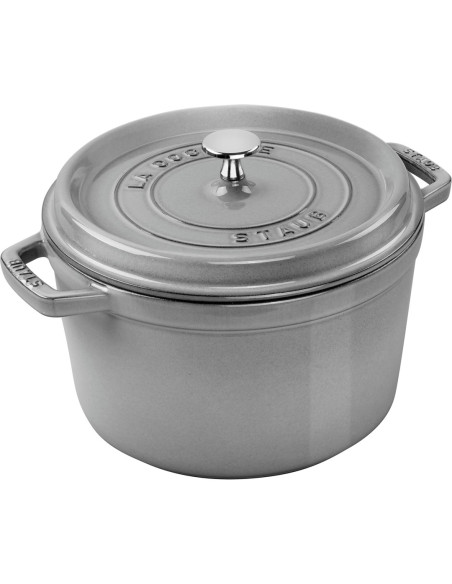 Garnek Żeliwny Okrągły Wysoki Staub - 4.8 Ltr, Grafitowy