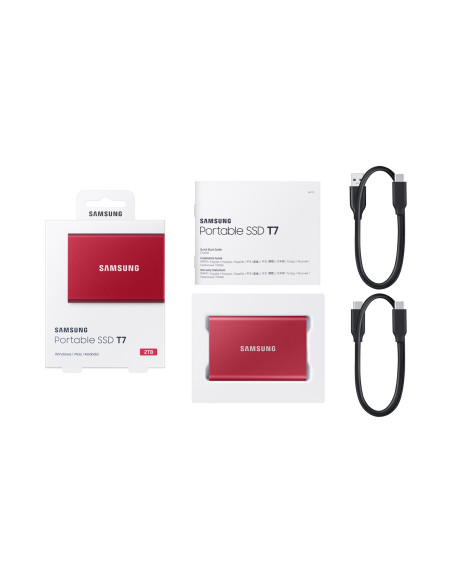 Dysk Samsung Ssd T7 Portable 2Tb Mu-Pc2T0R/Ww Czerwony