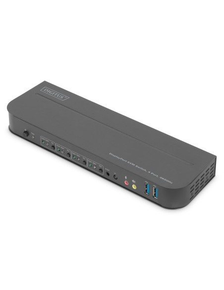 Digitus Przełącznik Kvm, 4-Portowy, 4K 60 Hz, 4 X Dp In, 1 X Dp/Hdmi Out