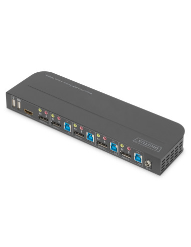 Digitus Przełącznik Kvm, 4-Portowy, 4K 60 Hz, 4 X Dp In, 1 X Dp/Hdmi Out