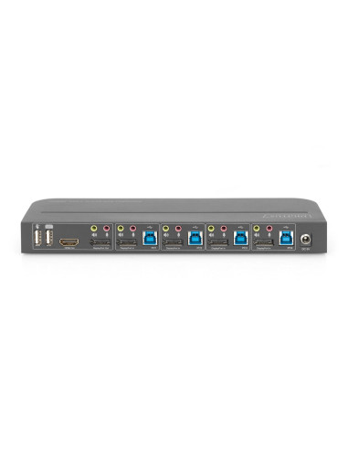 Digitus Przełącznik Kvm, 4-Portowy, 4K 60 Hz, 4 X Dp In, 1 X Dp/Hdmi Out