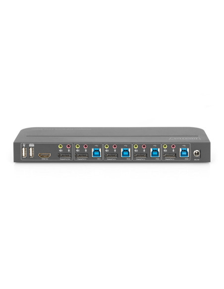 Digitus Przełącznik Kvm, 4-Portowy, 4K 60 Hz, 4 X Dp In, 1 X Dp/Hdmi Out