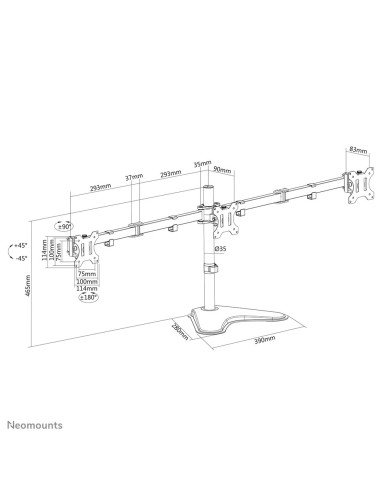 Uchwyt Biurkowy Do Monitorów 13-27" Neomounts Fpma-D550Dd3Black