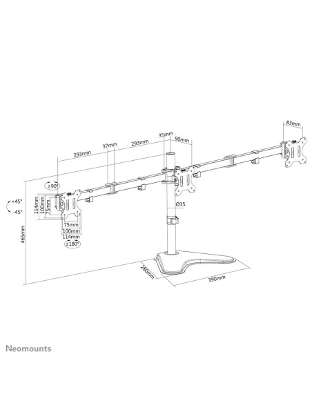 Uchwyt Biurkowy Do Monitorów 13-27" Neomounts Fpma-D550Dd3Black