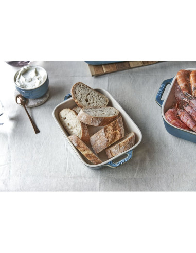 Zwilling Staub 40508-172-0 Zestaw 3 Prostokątnych Półmisków Ceramicznych - Antyczny Turkusowy