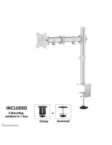 Neomounts Nm-D135Silver Uchwyt / Stojak Do Monitorów 76,2 Cm (30") Biurko Srebrny