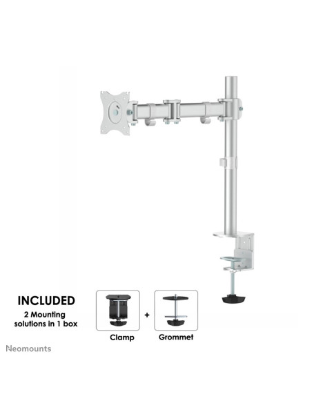 Neomounts Nm-D135Silver Uchwyt / Stojak Do Monitorów 76,2 Cm (30") Biurko Srebrny