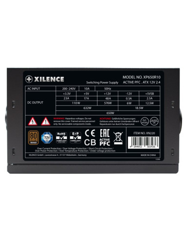Xilence Xn225 Moduł Zasilaczy 650 W 20+4 Pin Atx Atx Czarny, Czerwony