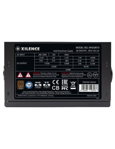 Xilence Xn225 Moduł Zasilaczy 650 W 20+4 Pin Atx Atx Czarny, Czerwony