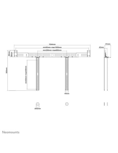 Neomounts Awl29-750Bl1 Montaż Głośników Ściana Stal Czarny