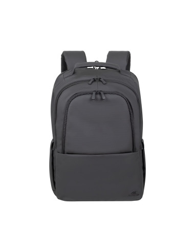 Rivacase Plecak Na Laptop 15,6" Tegel Eco, Czarny, Materiał Wodoodporny, Eko Rpet, Kieszenie Na Smartfon, Dokumenty,Akcesoria