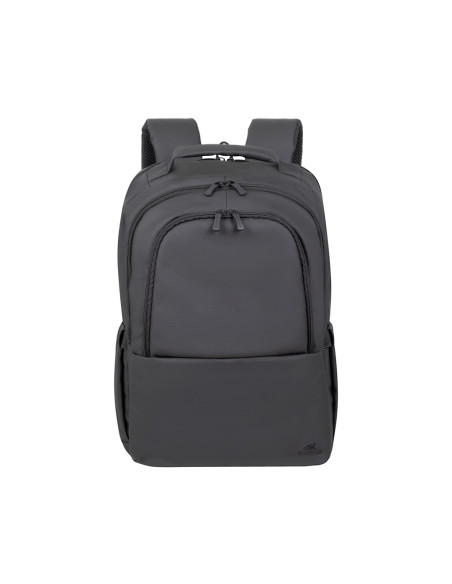 Rivacase Plecak Na Laptop 15,6" Tegel Eco, Czarny, Materiał Wodoodporny, Eko Rpet, Kieszenie Na Smartfon, Dokumenty,Akcesoria