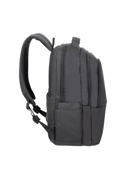 Rivacase Plecak Na Laptop 15,6" Tegel Eco, Czarny, Materiał Wodoodporny, Eko Rpet, Kieszenie Na Smartfon, Dokumenty,Akcesoria