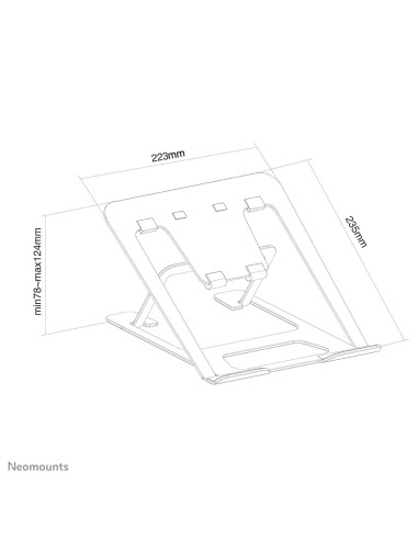Neomounts Nsls085Grey Stojak Na Laptop Podstawka Na Notebooka Szary 43,2 Cm (17")