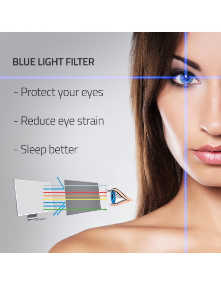 Qoltec 51049 Filtr Światła Niebieskiego 27" | 16:9 | Ochrona Wzroku | Anti Glare