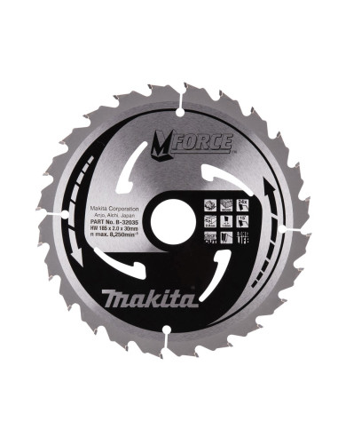 Makita Piła Tarczowa  185X30X24Z M-Force Drewno