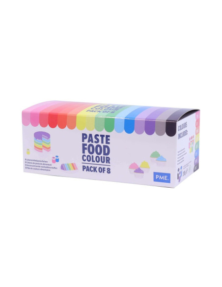 Pme Paste Colour 8 Colour Set 200 G Pasta (Substancja) Czarny, Niebieski, Brązowy, Zielony, Różowy, Fioletowy, Czerwony, Żółty S