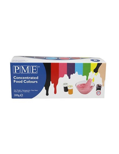 Pme Paste Colour 8 Colour Set 200 G Pasta (Substancja) Czarny, Niebieski, Brązowy, Zielony, Różowy, Fioletowy, Czerwony, Żółty S