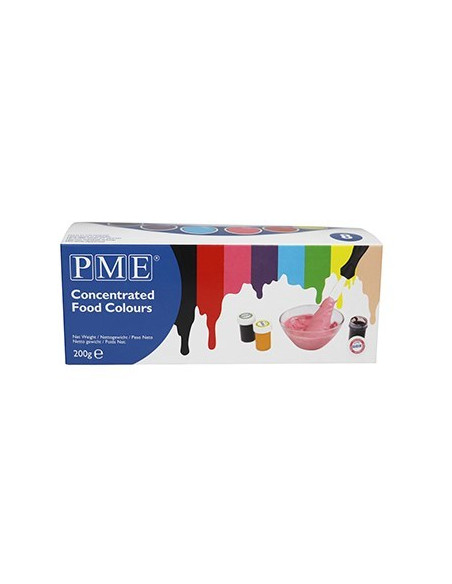 Pme Paste Colour 8 Colour Set 200 G Pasta (Substancja) Czarny, Niebieski, Brązowy, Zielony, Różowy, Fioletowy, Czerwony, Żółty S