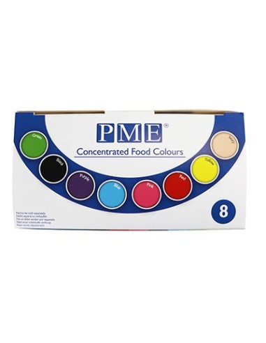 Pme Paste Colour 8 Colour Set 200 G Pasta (Substancja) Czarny, Niebieski, Brązowy, Zielony, Różowy, Fioletowy, Czerwony, Żółty S