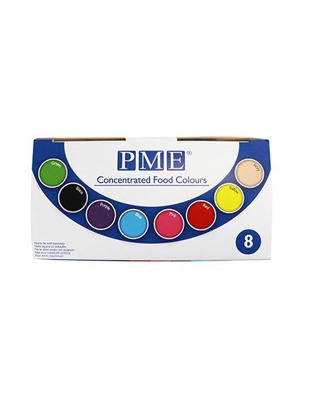 Pme Paste Colour 8 Colour Set 200 G Pasta (Substancja) Czarny, Niebieski, Brązowy, Zielony, Różowy, Fioletowy, Czerwony, Żółty S