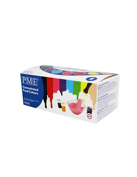 Pme Paste Colour 8 Colour Set 200 G Pasta (Substancja) Czarny, Niebieski, Brązowy, Zielony, Różowy, Fioletowy, Czerwony, Żółty S