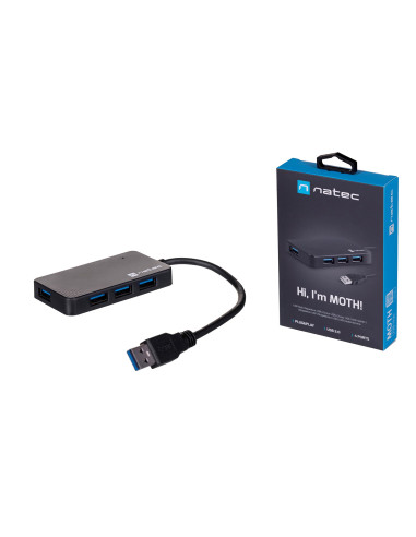 Hub Natec Moth Nhu-1342 (4X Usb 3.0  Kolor Czarny)