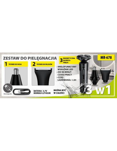 Zestaw Do Golenia 3W1 Usb Maestro Mr-678
