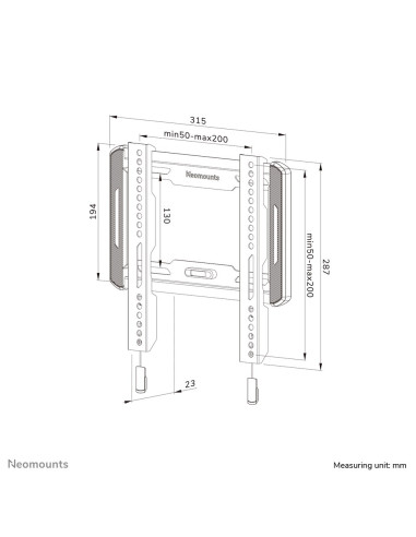 Neomounts Wl30-550Bl12 Uchwyt Do Telewizorów 165,1 Cm (65") Czarny