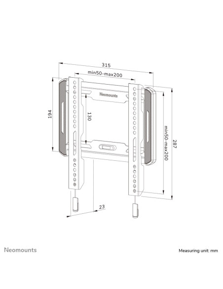 Neomounts Wl30-550Bl12 Uchwyt Do Telewizorów 165,1 Cm (65") Czarny