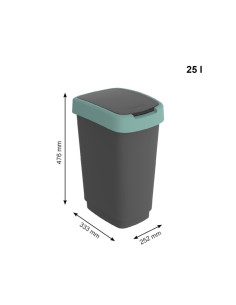 Rotho Kosz Na Śmieci Obrotowy Twist Zielony 25L 2