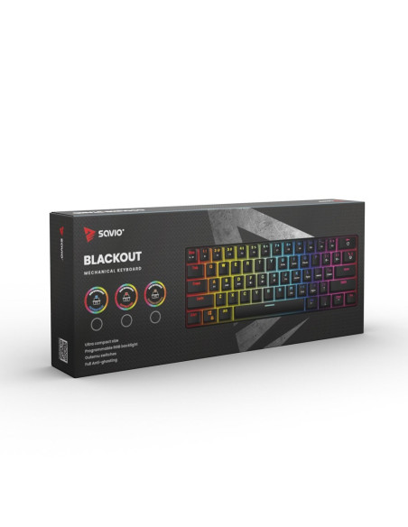 Savio Klawiatura Mechaniczna Blue Outemu Blackout