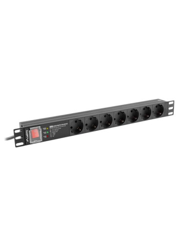 Lanberg Listwa Zasilająca Rack Pdu 19" (1U, 16A, 7X Shuko, 2M)