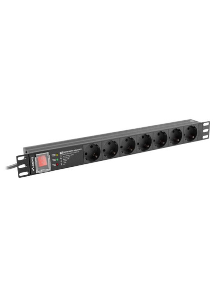 Lanberg Listwa Zasilająca Rack Pdu 19" (1U, 16A, 7X Shuko, 2M)