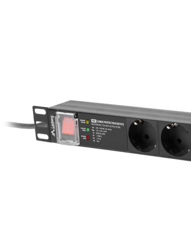 Lanberg Listwa Zasilająca Rack Pdu 19" (1U, 16A, 7X Shuko, 2M)
