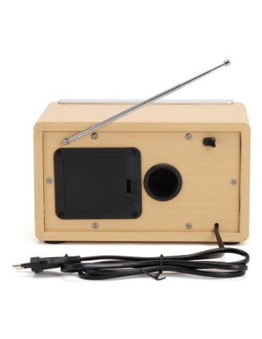 Denver Tr-63Lw Radio Osobisty Analogowy Bambusowy, Srebrny