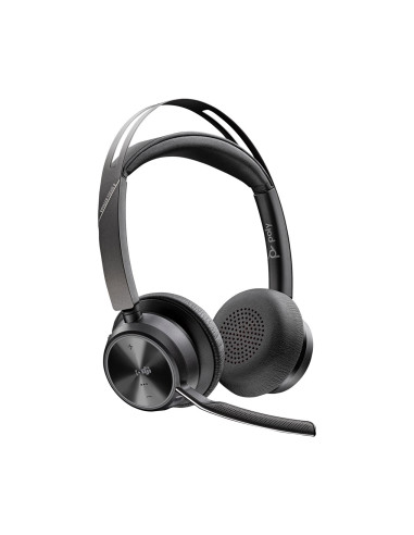 Poly Zestaw Słuchawkowy Voyager Focus 2 Z Certyfikatem Microsoft Teams Usb-C-C + Przejściówka Usb-C/A + Podstawka Ładująca