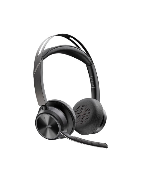 Poly Zestaw Słuchawkowy Voyager Focus 2 Z Certyfikatem Microsoft Teams Usb-C-C + Przejściówka Usb-C/A + Podstawka Ładująca