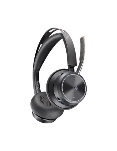 Poly Zestaw Słuchawkowy Voyager Focus 2 Z Certyfikatem Microsoft Teams Usb-C-C + Przejściówka Usb-C/A + Podstawka Ładująca